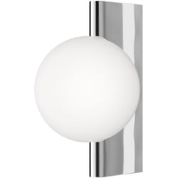 Applique Contemporanea Avant-Garde In Metallo Cromo 1 Luce Con Diffusore Bianco