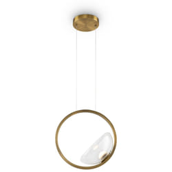 Lampadario a Sospensione Moderno Lunare Metallo Ottone Vetro Luce Led 5W