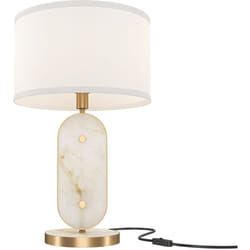Maytoni - Lampada Da Tavolo Moderna Marmo Metallo Oro Paralume Tessuto 1 Luce E27 40W