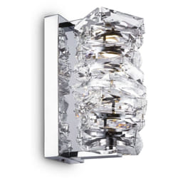 Applique Contemporanea Coil Struttura Acciaio Cromo E Diffusore Vetro Led