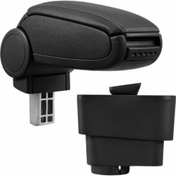 Pro.tec - Poggiabraccio con vano portaoggetti per Fiat Grande Punto - Similpelle - nero [ ]