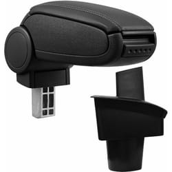 Pro.tec - Bracciolo centrale - Poggiabraccio con vano portaoggetti - imbottito - in similpelle - nero - vw Passat (B6 3C)