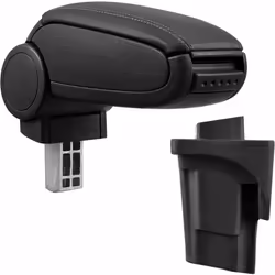Bracciolo console centrale per: Seat Leon 1P (2005–2012) Materiale: Similpelle Colore: nero con cuciture nere - bracciolo imb ...
