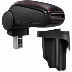Bracciolo console centrale per: BMW E46 anno di costruzione 1998-2007 Materiale: Similpelle Colore: nero con cucitura rossa - ...
