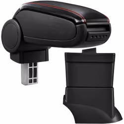 Bracciolo console centrale per: Fiat 500 (anno di costruzione 2007-2017) Materiale: Similpelle Colore: nero con cucitura ross ...