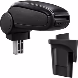 Bracciolo console centrale per: Seat Leon 1P (2005–2012) Materiale: Similpelle Colore: nero con cucitura bianca - bracciolo i ...