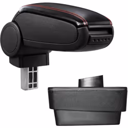 Bracciolo console centrale per: Škoda Fabia III (Tipo NJ) Materiale: Similpelle Colore: nero con cucitura rossa - bracciolo i ...