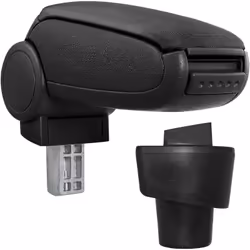 Bracciolo console centrale per: Twingo 3 (2014-2018) Materiale: con rivestimento in tessuto (tessuto piatto) Colore: nero - b ...