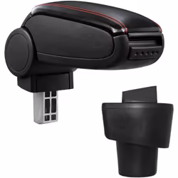 Bracciolo console centrale per: Twingo 3 (2014-2018) Materiale: Similpelle Colore: nero con cucitura rossa - bracciolo imbott ...