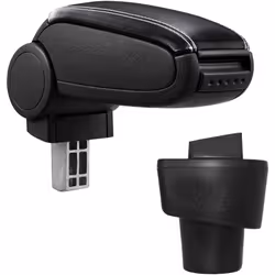 Bracciolo console centrale per: Twingo 3 (2014-2018) Materiale: Similpelle Colore: nero con cucitura bianca - bracciolo imbot ...