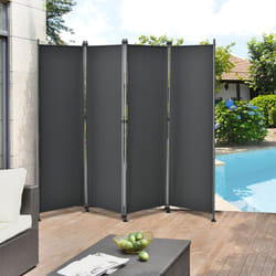 Pro.tec - Paravento / Separè per Uso Esterno / Interno - 215 x 170 cm (LxA) - Divisorio a 4 Pannelli per Giardino/Terrazza Struttura Pieghevole in