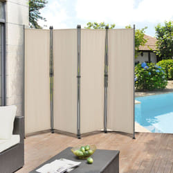 Pro.tec - Paravento / Separè per Uso Esterno / Interno - 215 x 170 cm (LxA) - Divisorio a 4 Pannelli per Giardino/Terrazza Struttura Pieghevole in