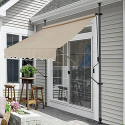 Tenda da Sole a Muro con Pali di Supporto Telescopici Parasole 150 x 120 cm (LxP) color Sabbia Pro.tec