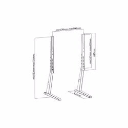 PureMounts PM-TVS-02 Supporti a parete per TV 165,1 cm (65") Scrivania Nero