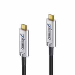 FiberX FX-I600-015, 15 m, USB C, USB C, USB 3.2 Gen 1 (3.1 Gen 1), 10 Gbit/s, Nero, Argento