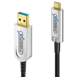 FiberX FX-I630-010 cavo USB USB 3.2 Gen 1 (3.1 Gen 1) 10 m USB C USB A Nero, Argento