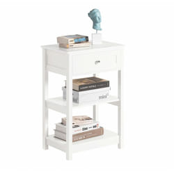 Sobuy - Tavolino da divano, tavolino da salotto o soggiorno, con cassetto,Bianco FBT46-W