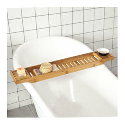 Sobuy - Ripiano per vasca da bagno in bambù,L80CM, FRG212-N