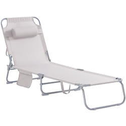Sdraio pieghevole,lettino prendisole,schienale reclinabile,1 pezzo, Beige OGS35-MI - Sobuy
