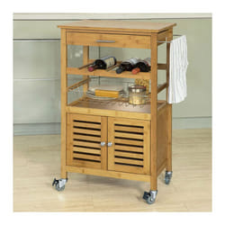 Carrello di servizio,Scaffalle da cucina,portaoggetti su rotelle,con armadietto,FKW53-N - Sobuy