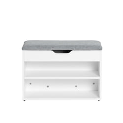 Sobuy - Scarpiera da Ingresso, Cassapanca,Portascarpe con Cuscino,Bianco, FSR25-HG