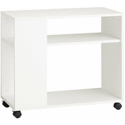 Sobuy - FBT34-W,Tavolino basso da salotto con ruote,Mobile multiuso