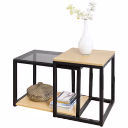Key Products Features: Tavolino A: L40*P40*A50cm,Piano in MDF Tavolino B: L60*P35*A44cm,Piano in vetro temperato, Piano terra ...
