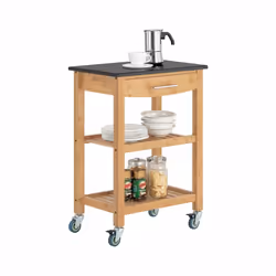 Key Products Features: Materiale: Struttura in bambù e Piano in granito Misure: L58 x P40 x A85 cm Peso: 23 kg,Carico massimo ...