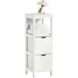 Sobuy - Mobile Bagno Colonna mobiletto Bagno salvaspazio Grigio L30P30A90 cm Bianco FRG127-W