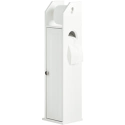 Sobuy - FRG135-W,Piantana portarotolo e portascopino 2 in 1, Mobile bagno, bianco, it