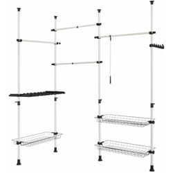 Sobuy - Appendiabiti telescopico, Scaffale telescopico, set telescopico,Altezza regolabile,FRG38