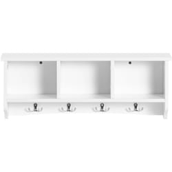 Sobuy - Portachiavi da parete Appendichiavi Appendiabiti Mensola da bagno L60cm Bianco FRG48-W