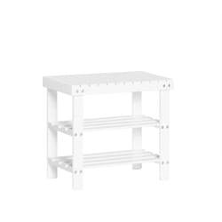 Sobuy - Scarpiera, Portascarpe, panca da bagno, bianco, FSR02-K-W