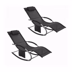 Per rilassarsi al sole non deve mancare un lettino a dondolo! Questo moderno sdraio offre grande comfort e una struttura soli ...