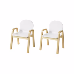 Key Products Features: Set di due sedie per bambini in legno massello di betulla di alta qualità L'altezza del sedile è regol ...