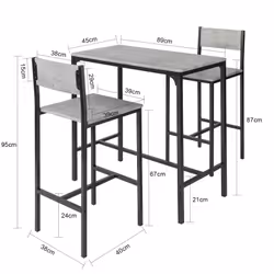 SoBuy OGT03-HG set di mobili per cucina e sala da pranzo - Vista aggiuntiva 4