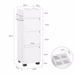 SoBuy BZR29-W armadietto di conservazione per bagno - Vista aggiuntiva 4