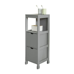 Sobuy - Mobile Bagno Colonna mobiletto Bagno salvaspazio Grigio L30P30A90 cm Grigio Scuro FRG127-SG