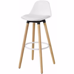 Sgabello Bar Sgabello Cucina Alto Sedia Alto da Bar Altezza del Sedile: 70 cm Gambe in Legno Massiccio di faggio Bianco FST70 ...