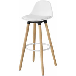 Sgabello Bar Sgabello Cucina Alto Sedia Alto da Bar Altezza del Sedile: 70 cm Gambe in Legno Massiccio di faggio Bianco FST70-W - Sobuy