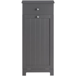 Sobuy - Mobile porta biancheria per bagno con cassetto e cesto biancheria sporca L40P38A90cm Grigio BZR21-DG