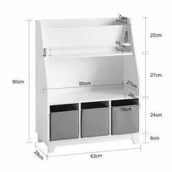SoBuy KMB34-W scaffale per bambini Cassa - Vista aggiuntiva 4