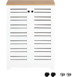 Sobuy - Mobiletto Soggiorno Credenza Cucina Armadio Bagno Libreria Scaffale Mobiletto Multiuso Consolle BZR41-W