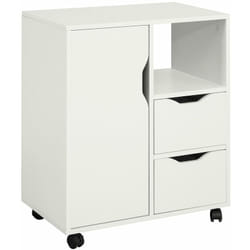 Sobuy - Carrello Tavolino da salotto Comodino Piccolo Comodino Bianco Comodini L60P35A70cm FBT105-W