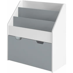 Sobuy - Libreria montessoriana Scaffale portagiochi Portariviste L63P30A70 cm,Grigio KMB17-HG