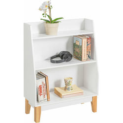 Libreria montessoriana per Bambini Scaffale portagiochi Portariviste Scaffale per bambini con 3 scomparti 60x25x80cm KMB47-W - Sobuy