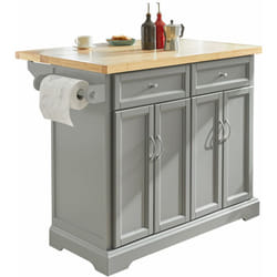 Carrello Cucina Credenza Cucina Mobile Cucina Bianco Con Route Piano Allungabile Grigio FKW71-HG - Sobuy
