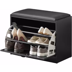 SoBuy Scarpiera Panca Scarpiera Portascarpe Con Seduta Nero FSR16-SCH Una panca davvero versatile,Con un design semplice e co ...