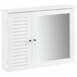 Sobuy - Armadietto pensile per Bagno o Cucina Mobiletto Bagno Pensile Bagno Pensile Cucina Mobilletto Bagno Parete Bianco BZR55-W