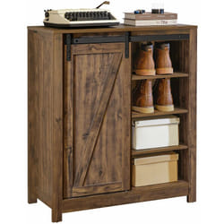 Credenza con anta scorrevole, Scarpiera con porta fienile, Mobile da ingresso, Armadio multifunzionale, FSB59-N - Sobuy